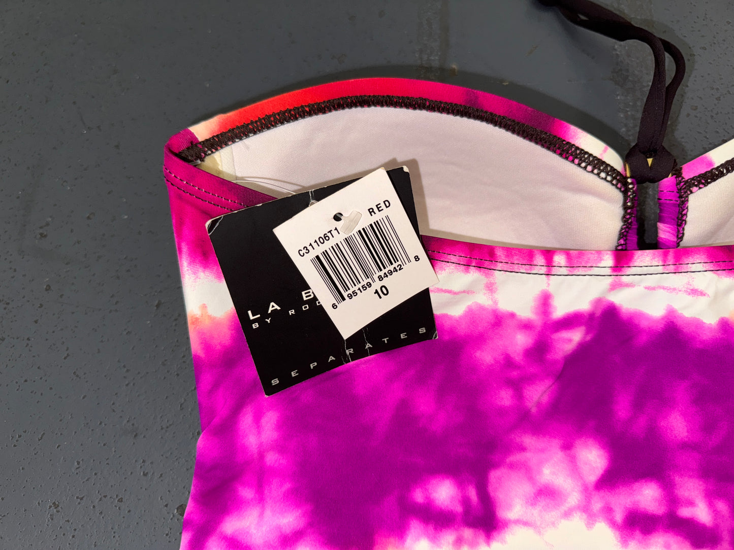 LA BLANCA Brown and Tie Dye Swim Tankini and Skirt