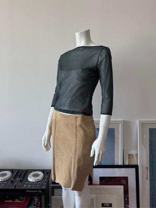 Tan Suede Mini Skirt