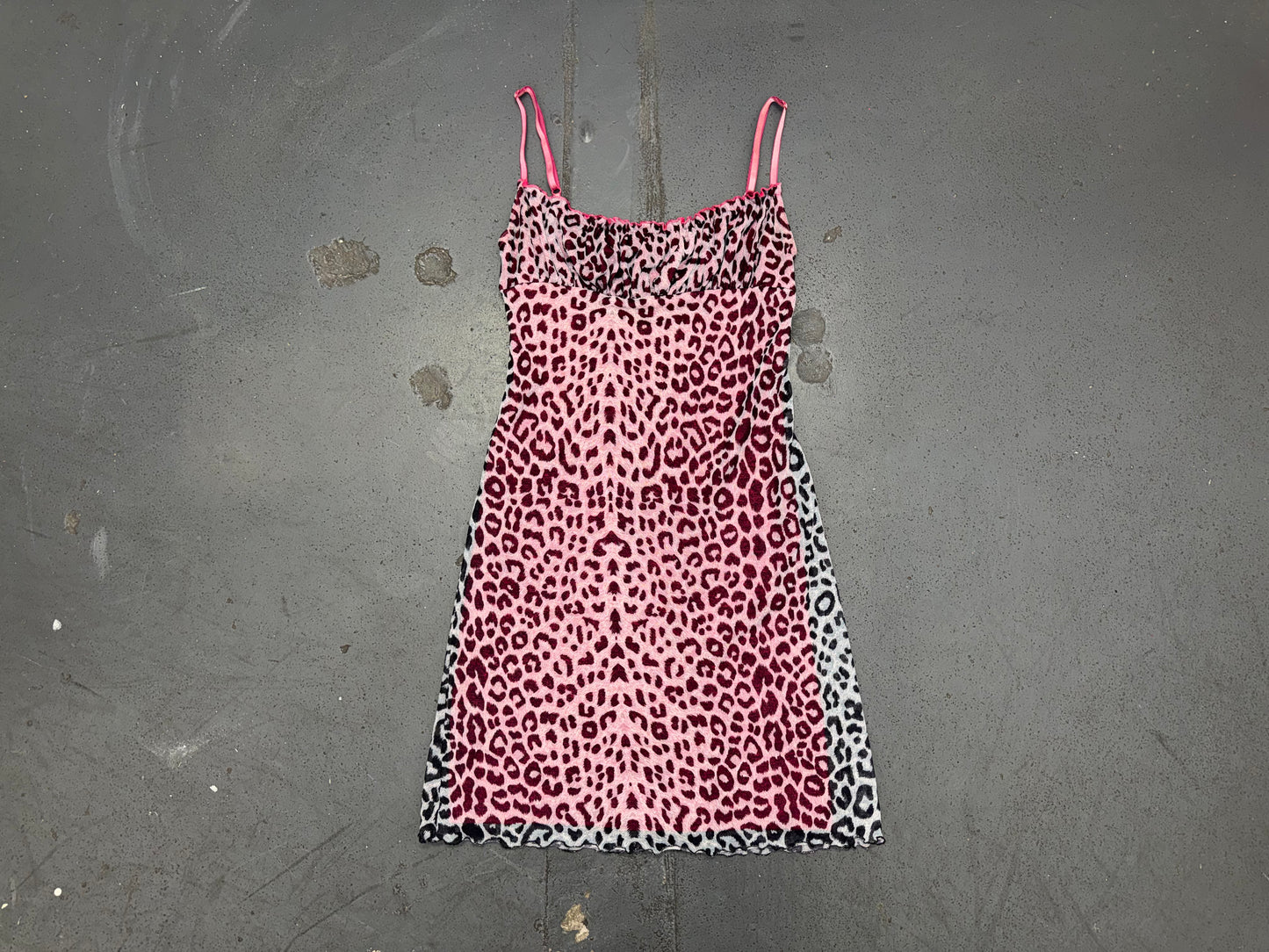 Pink Leopard Print Milkmaid Mini Dress