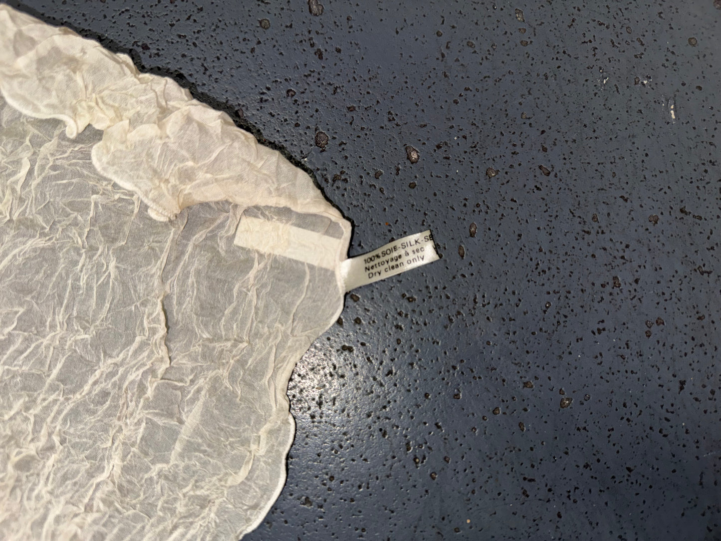 LES COPAINS Off-White Silk Crinkle Scarf