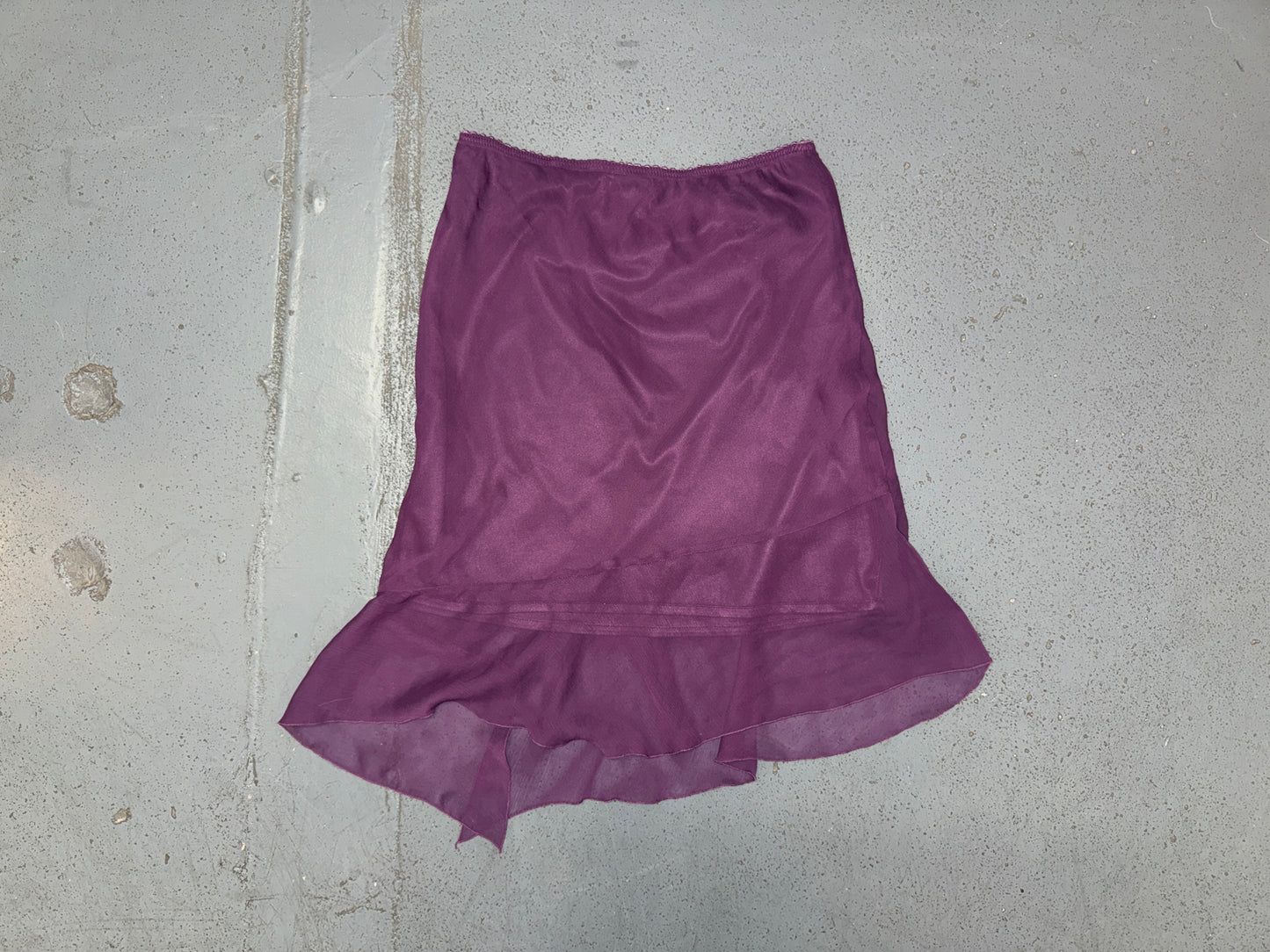 EUROMODA Purple Mesh and Sequin Midi Skirt
