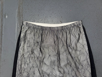 GUESS Black Mesh Crinkle Midi Skirt