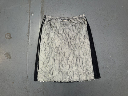 GUESS Black Mesh Crinkle Midi Skirt