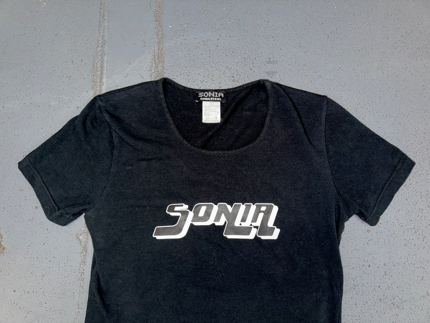 SONIA RYKIEL Black 'SONIA' Logo T-Shirt