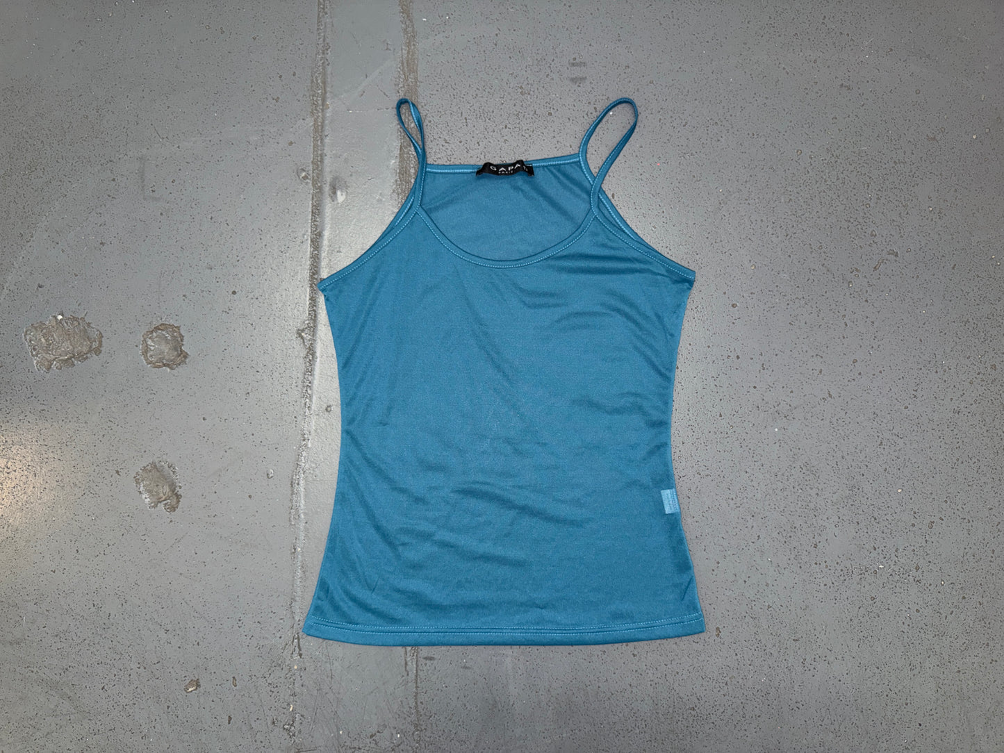 GAPA PARIS Teal Mesh Tank Top