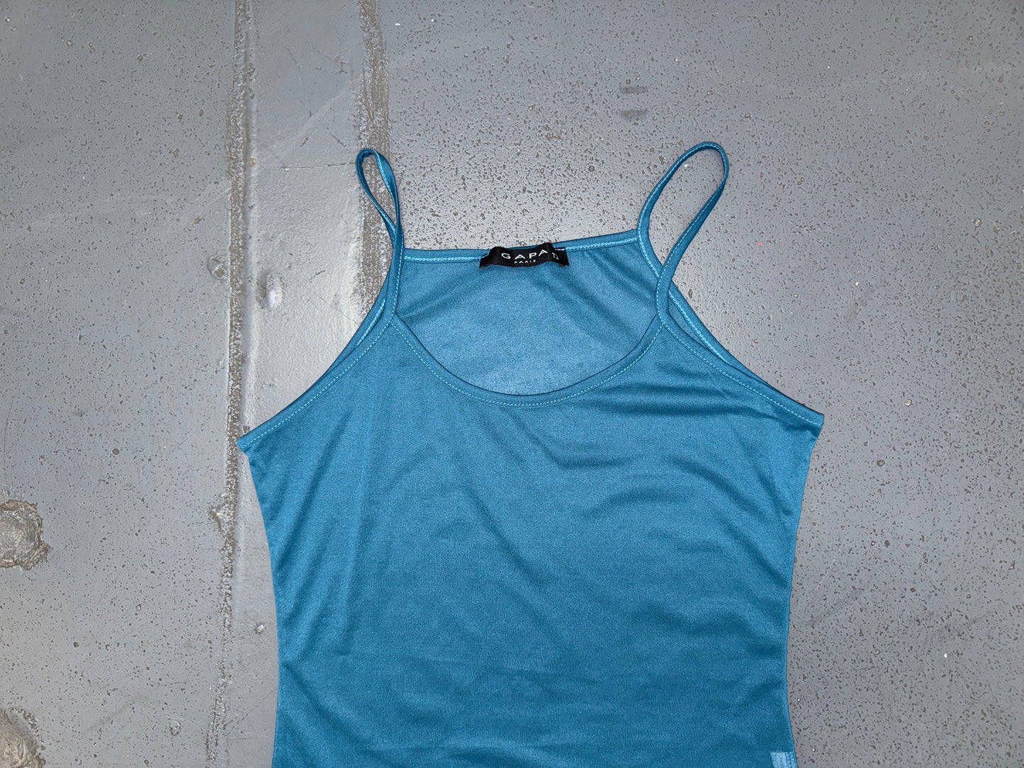 GAPA PARIS Teal Mesh Tank Top