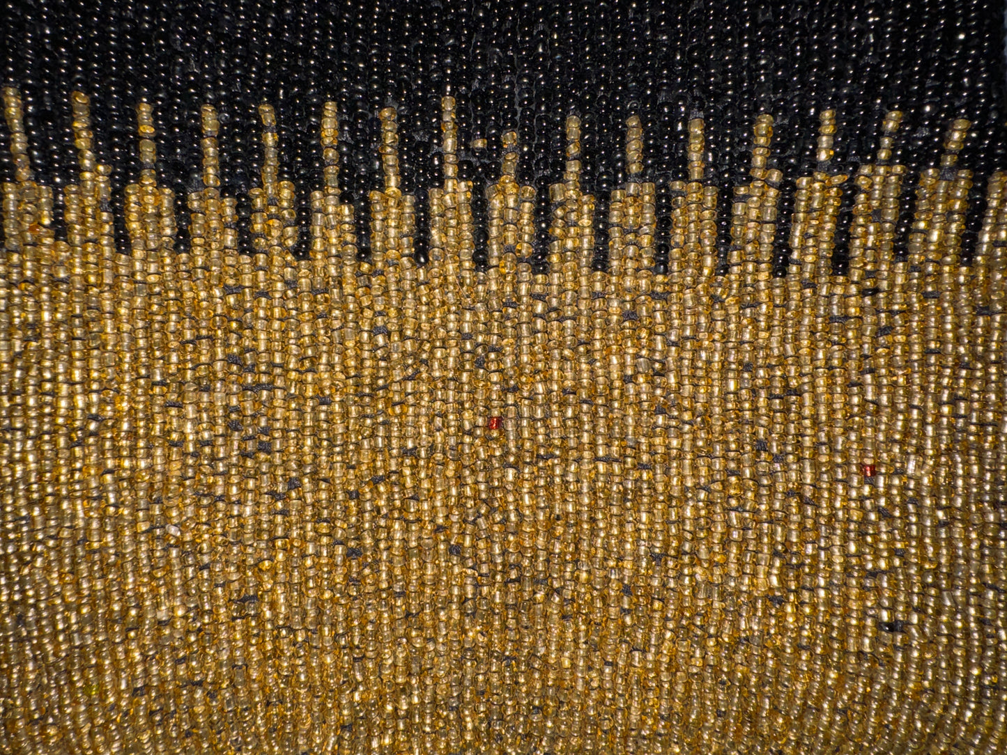 Black and Gold Ombré Beaded Shoulder Bag