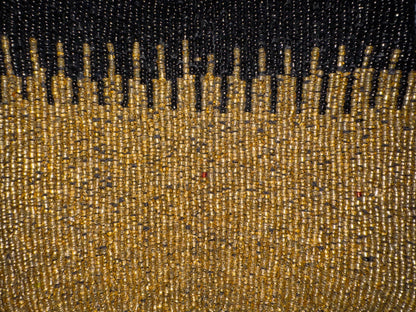 Black and Gold Ombré Beaded Shoulder Bag