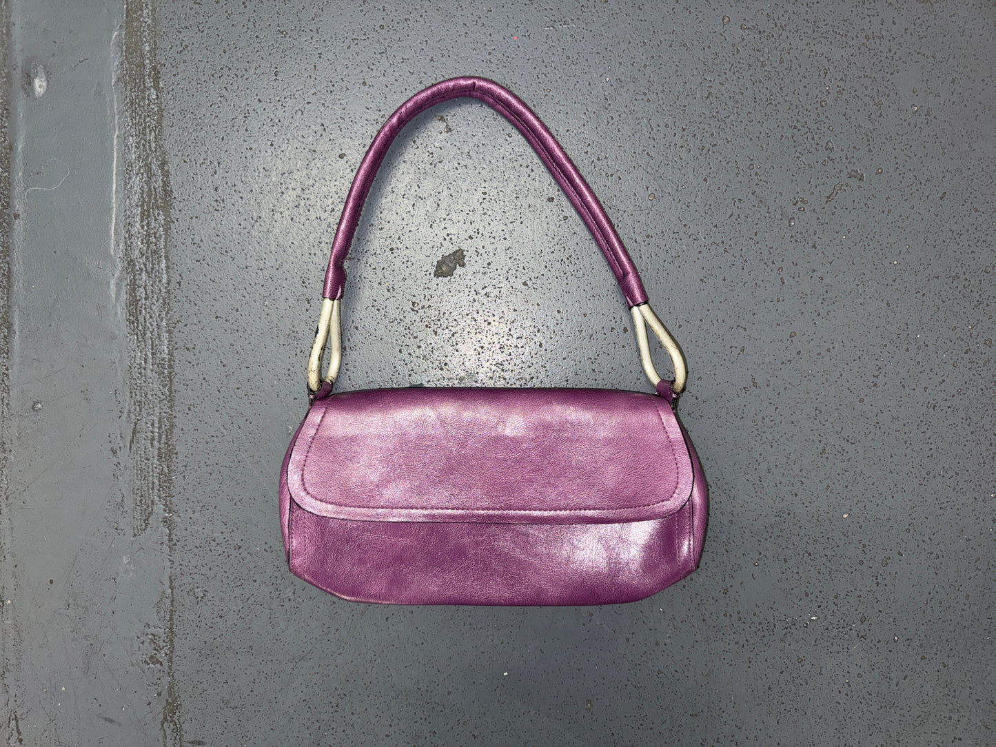 BUENO Purple Leather Shoulder Bag