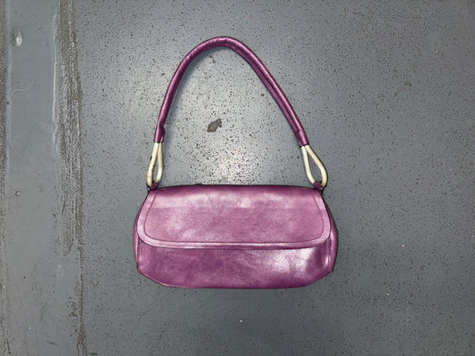 BUENO Purple Leather Shoulder Bag
