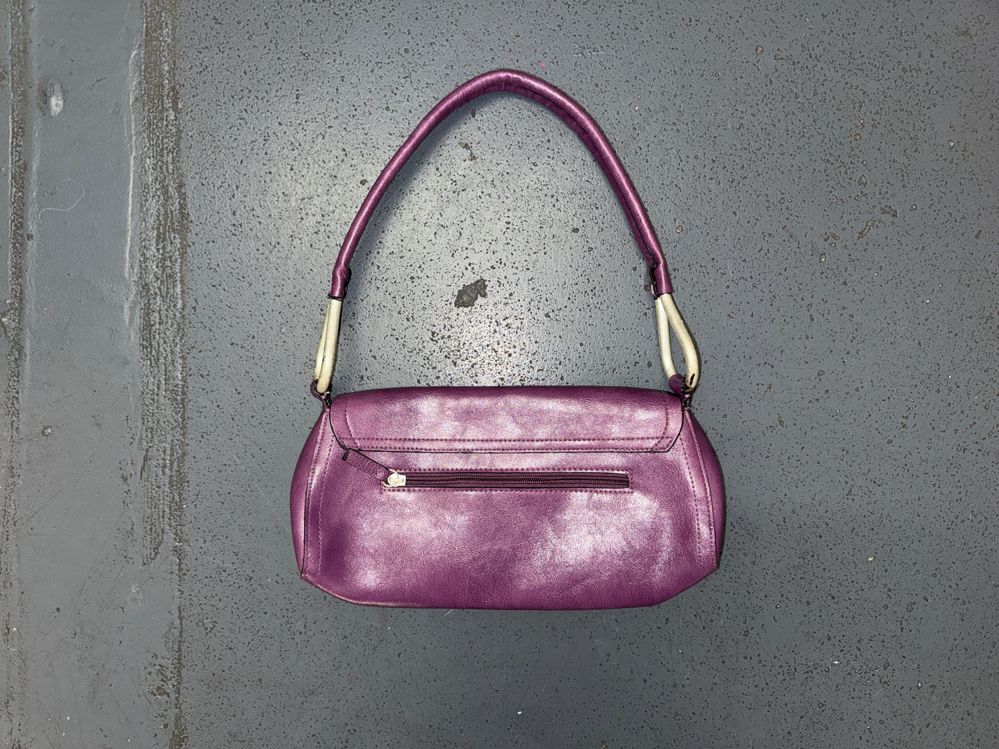 BUENO Purple Leather Shoulder Bag