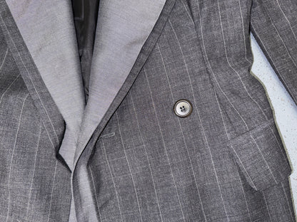 MOSCHINO Couture Deconstructed Gray and Pin Stripe Blazer