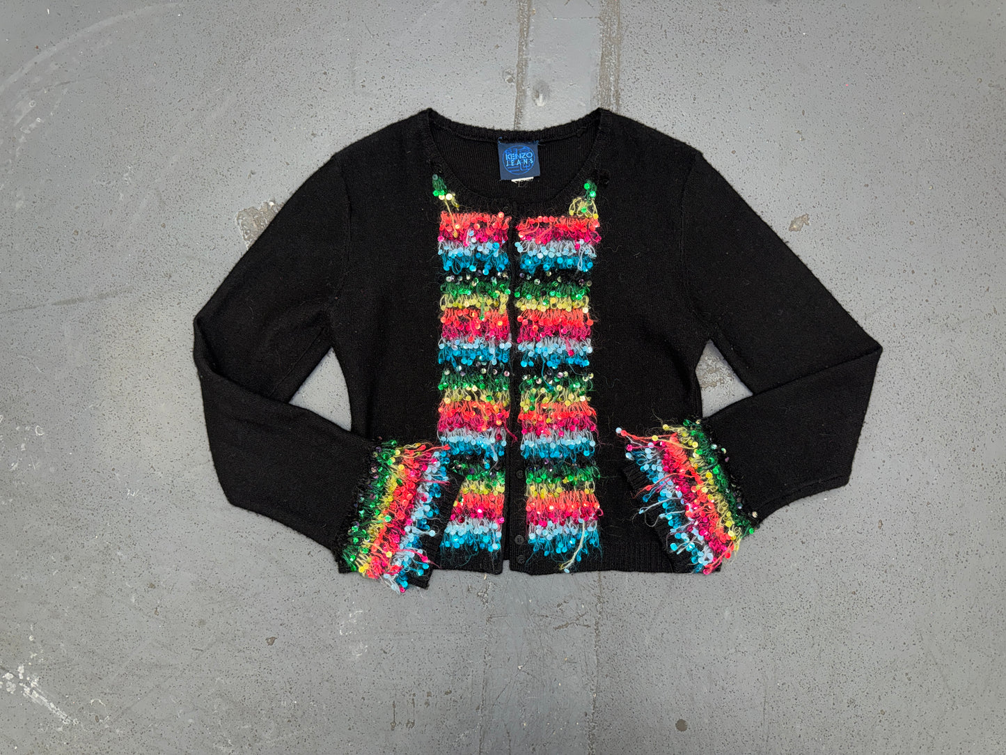 KENZO JEANS Black Sequin Sweater