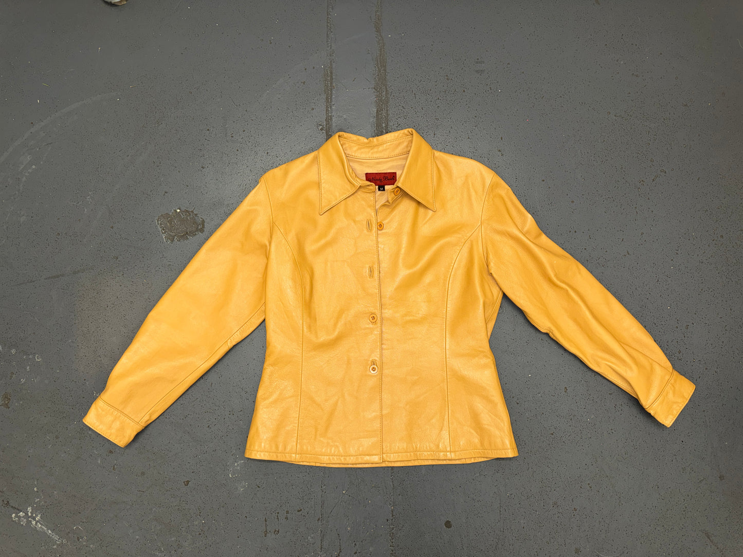 NICOLA BERTI Caramel Brown Leather Shirt Jacket