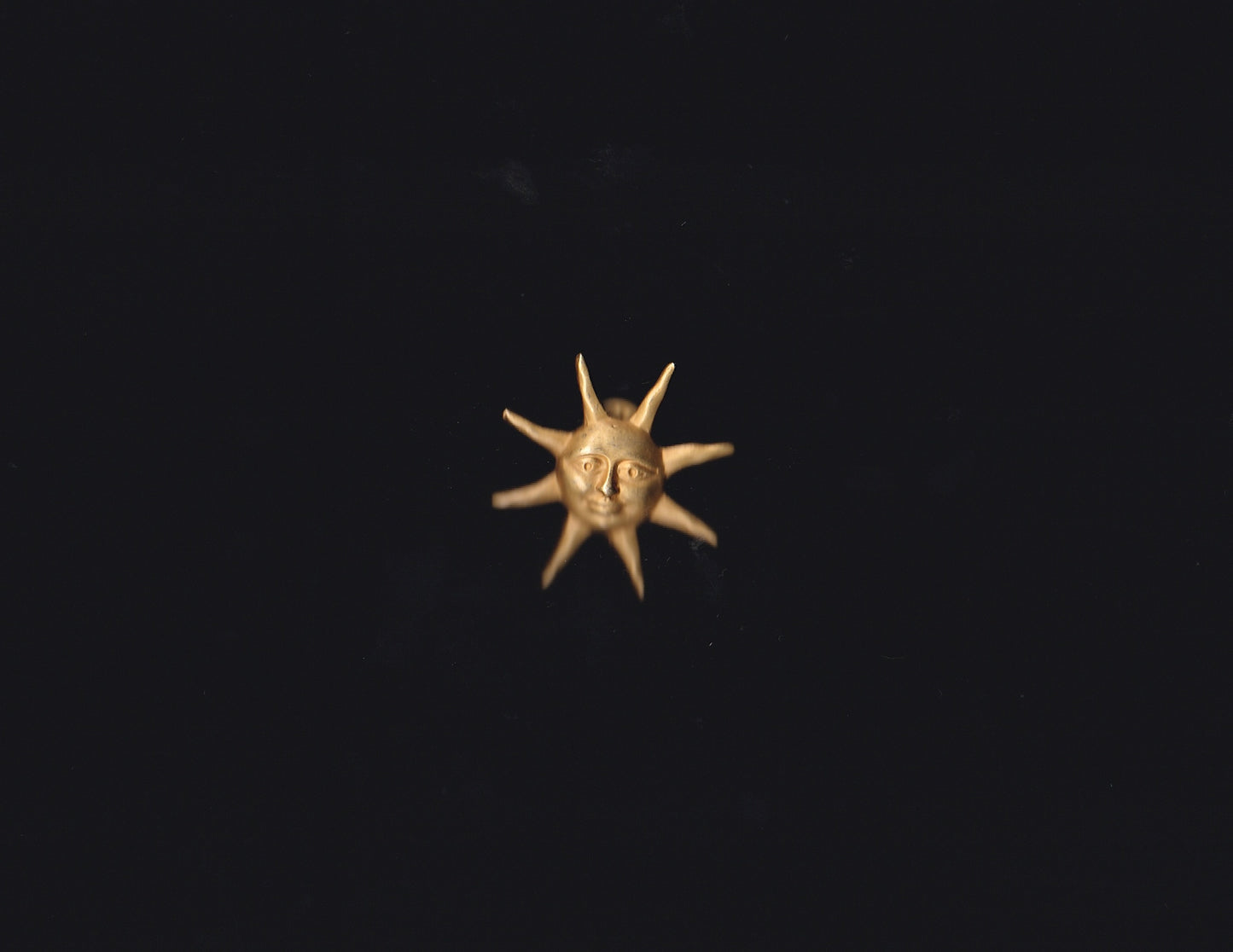 Gold Matte Sun Smiling Pin