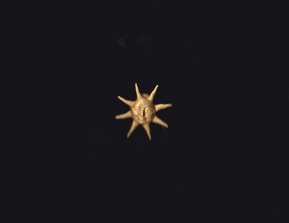 Gold Matte Sun Smiling Pin