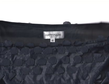 COTTONADE PARIS Dark Blue Circle Detail Midi Skirt