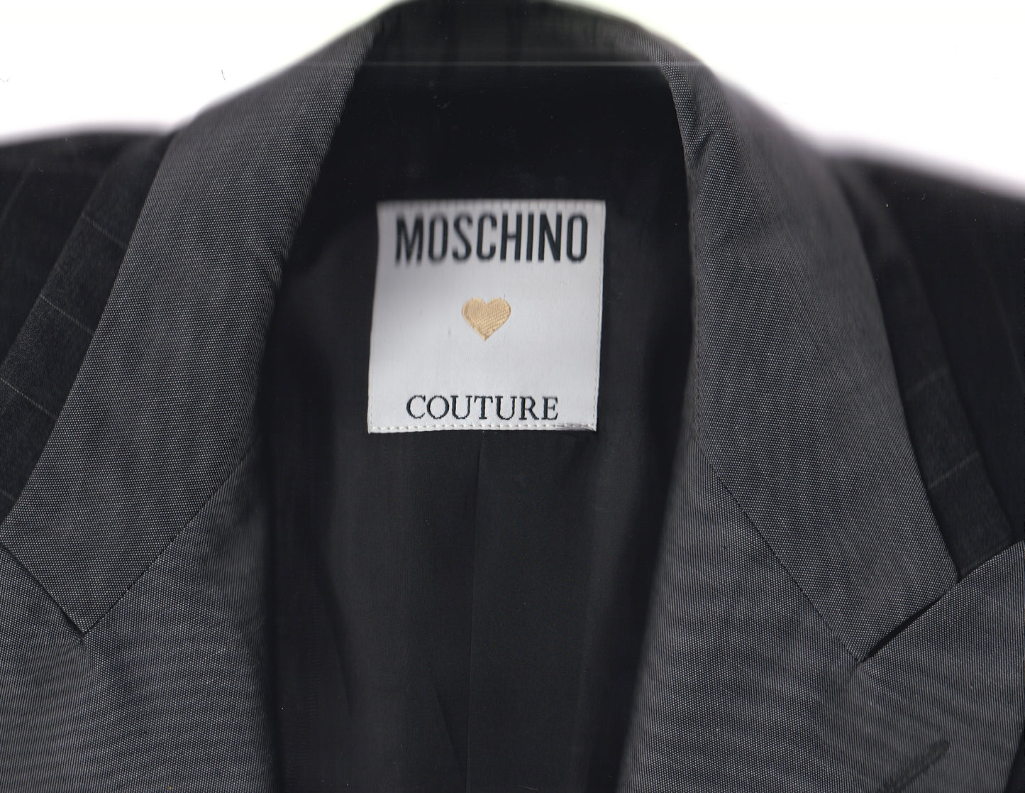 MOSCHINO Couture Deconstructed Gray and Pin Stripe Blazer