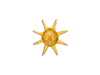 Gold Matte Sun Smiling Pin