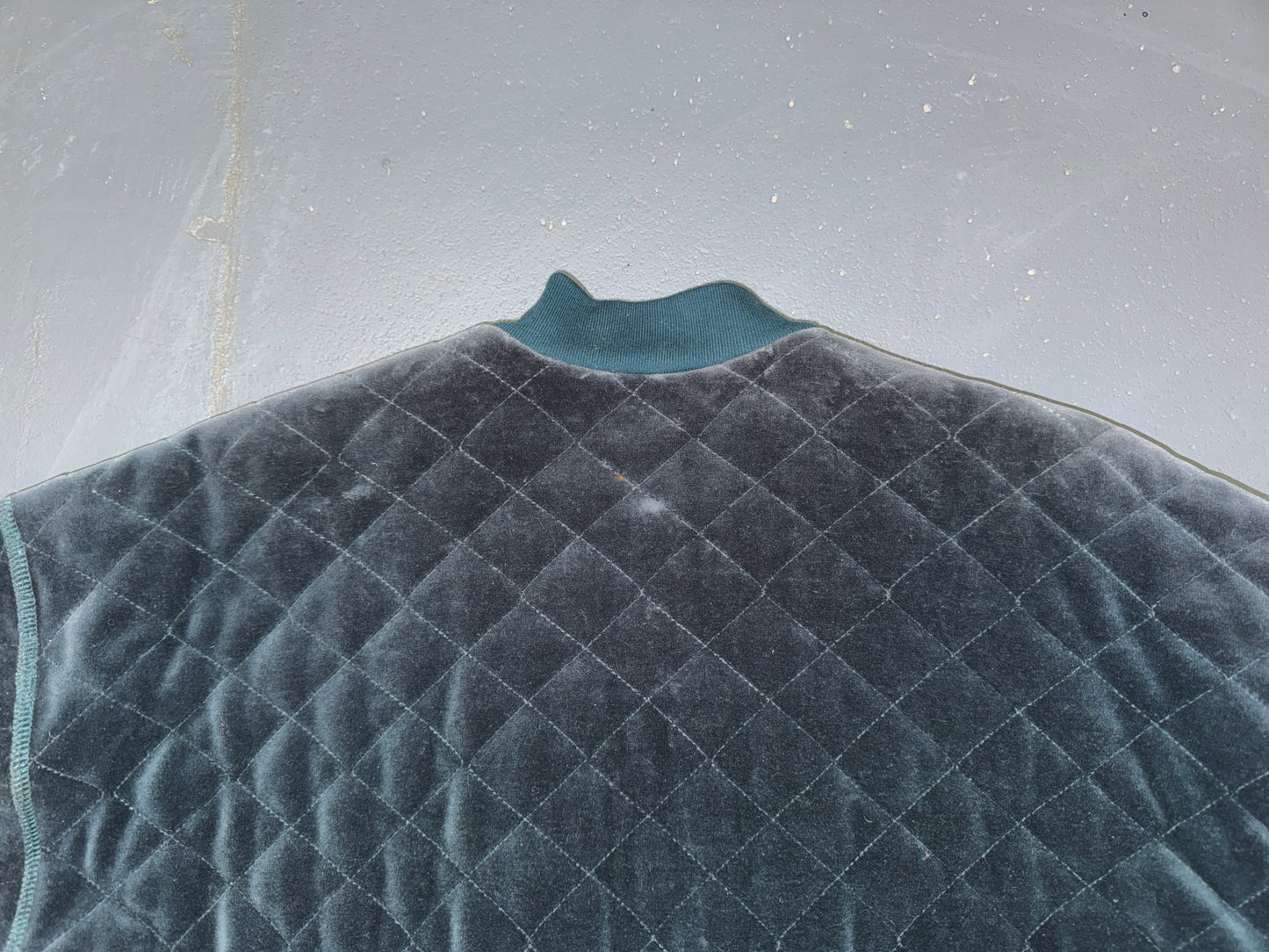 SONIA RYKIEL Dark Green Velvet Quilted Bomber Jacket