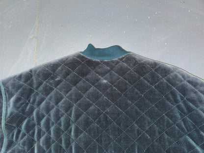 SONIA RYKIEL Dark Green Velvet Quilted Bomber Jacket