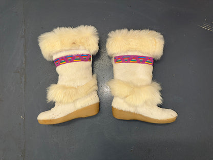 Off-White Fur Tall Winter Snow Boots US 6