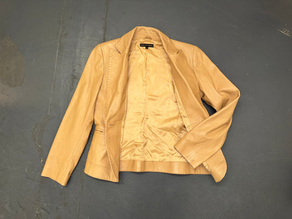 ISABELLA DEMARCO Light Brown Leather Blazer