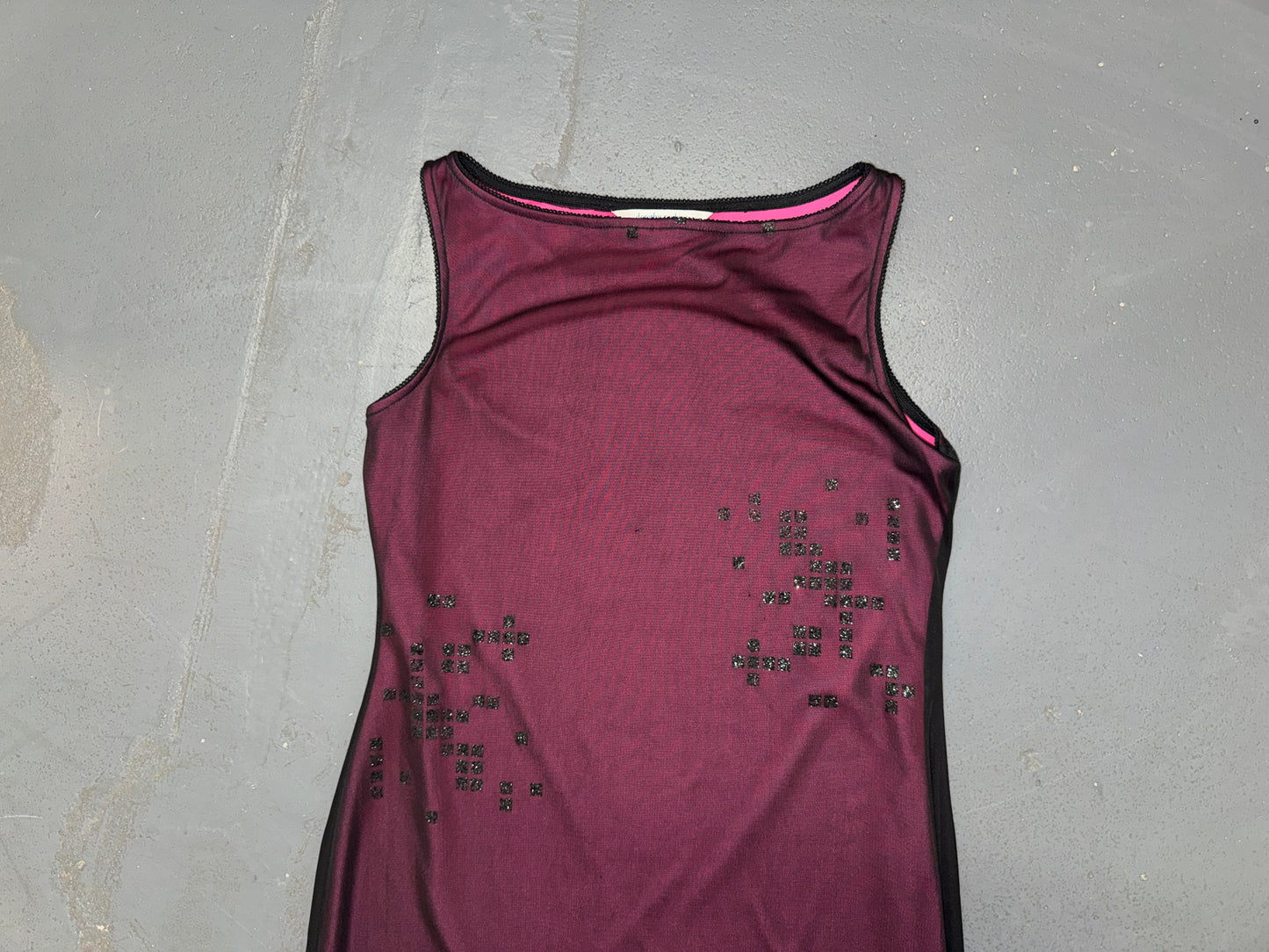 Purple Mesh Mini Shift Dress