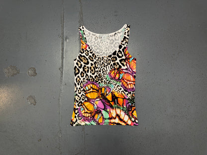 ALBERTO MAKALI Beaded Leopard Top and Cardigan Set