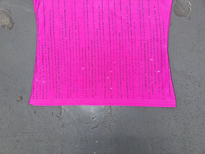 Magenta Sleeveless Glitter Top