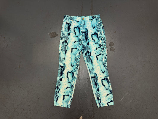 ESCADA Blue Snakeskin Print Capri Pant