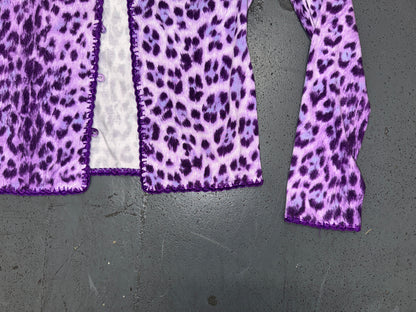 MOSCHINO Purple Leopard Print Cardigan