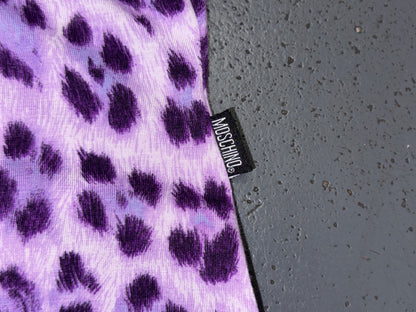 MOSCHINO Purple Leopard Print Cardigan