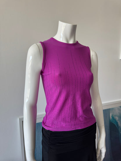 Magenta Sleeveless Glitter Top