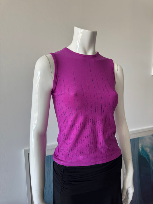 Magenta Sleeveless Glitter Top
