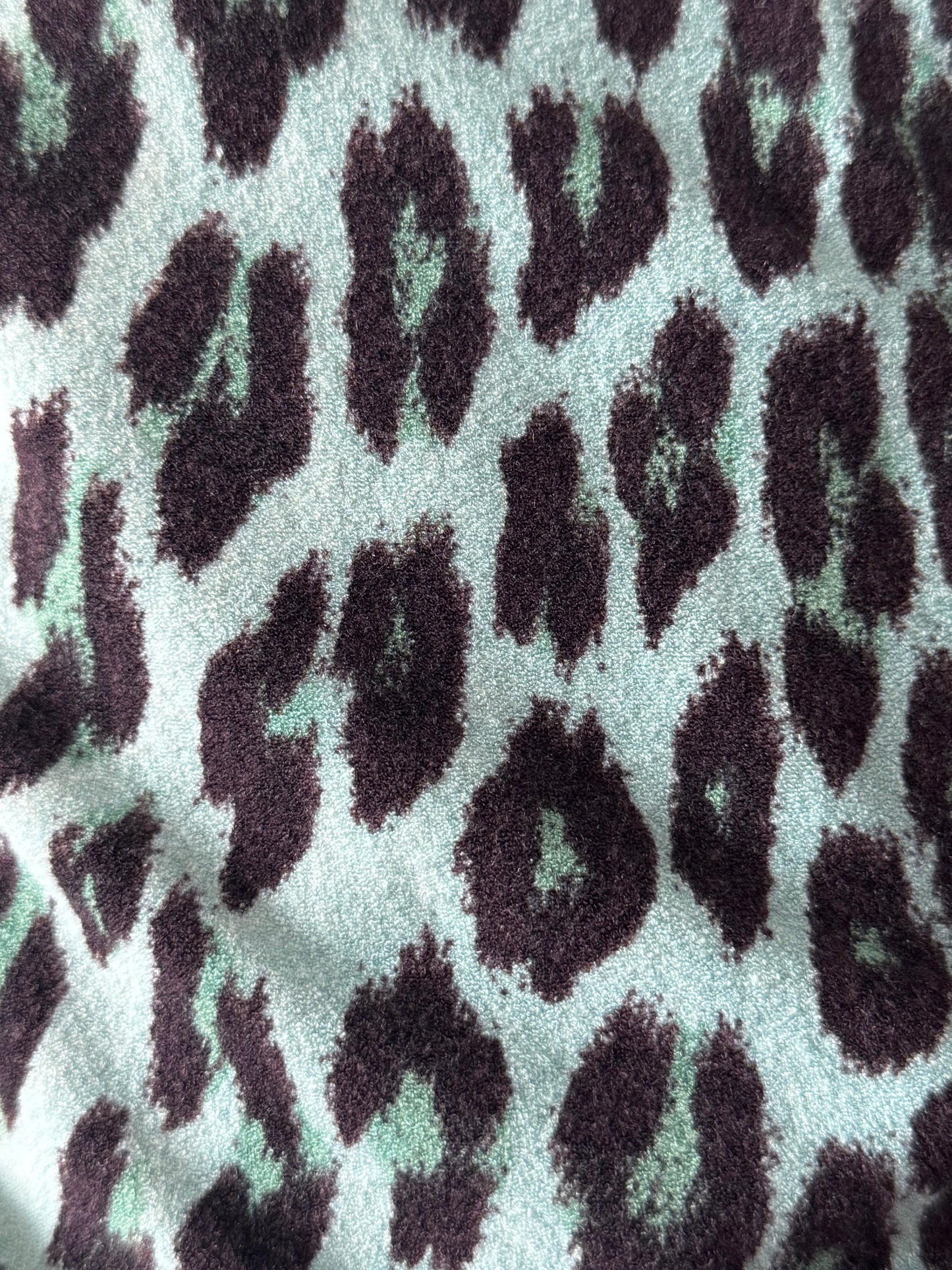 BLUMARINE Blue Leopard Print Wrap Sweater