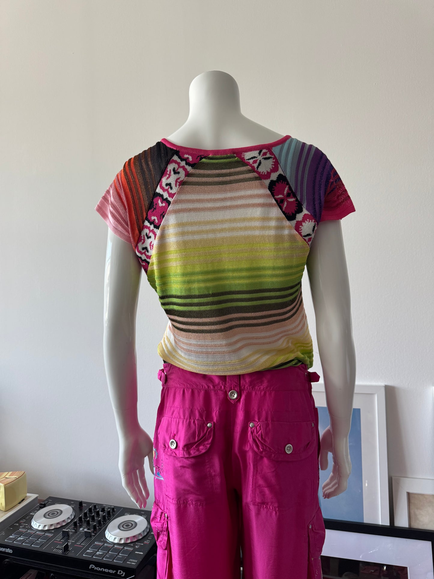 RALPH LAUREN Pink Silk Beaded Cargo Pant