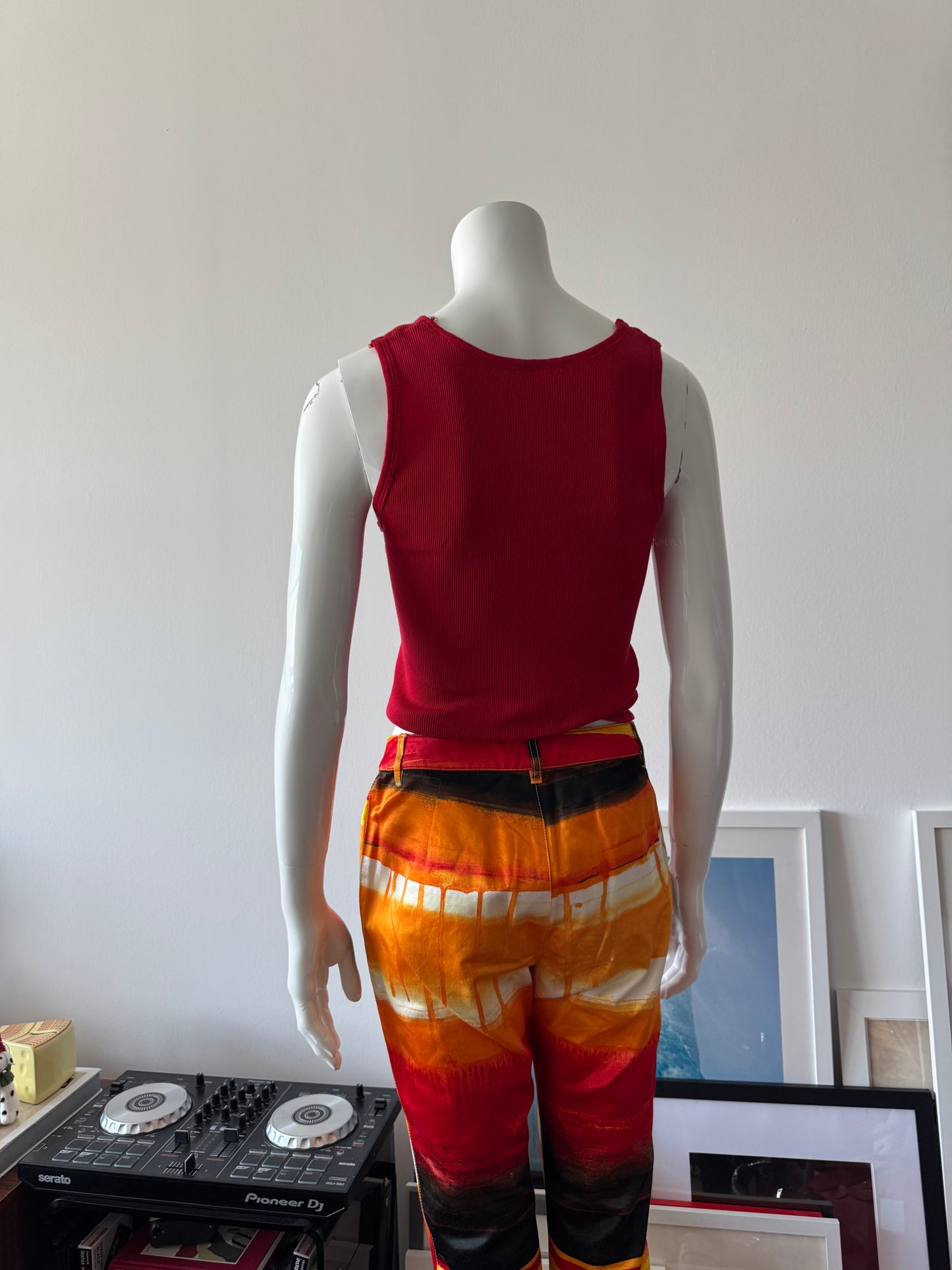 Red Ribbed Tank Top with Babygirl Logo