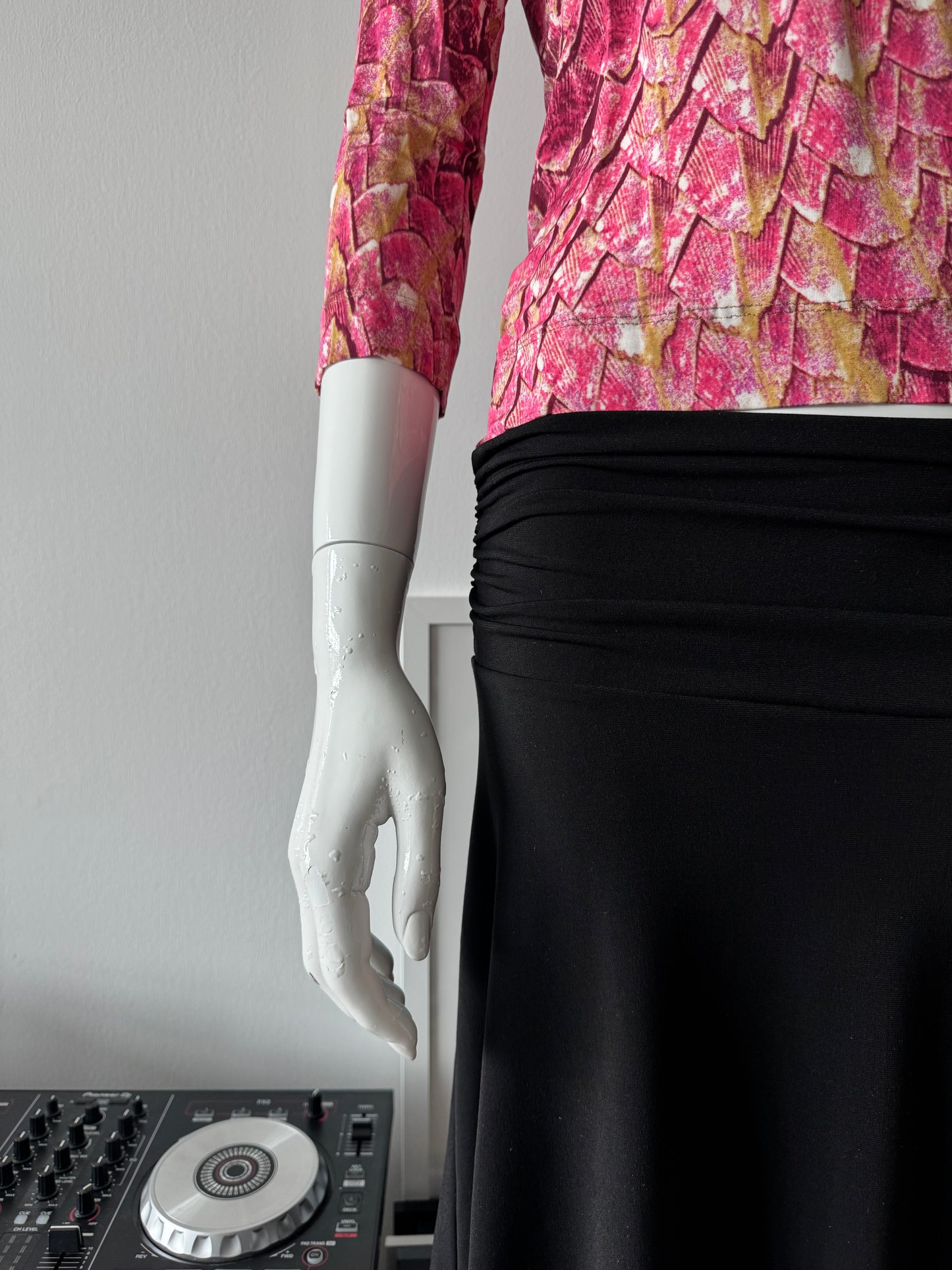 JUST CAVALLI Pink Snakeskin 3/4 Sleeve Top