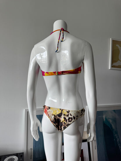 Animal Print and Gold Metal Bikini Bottom