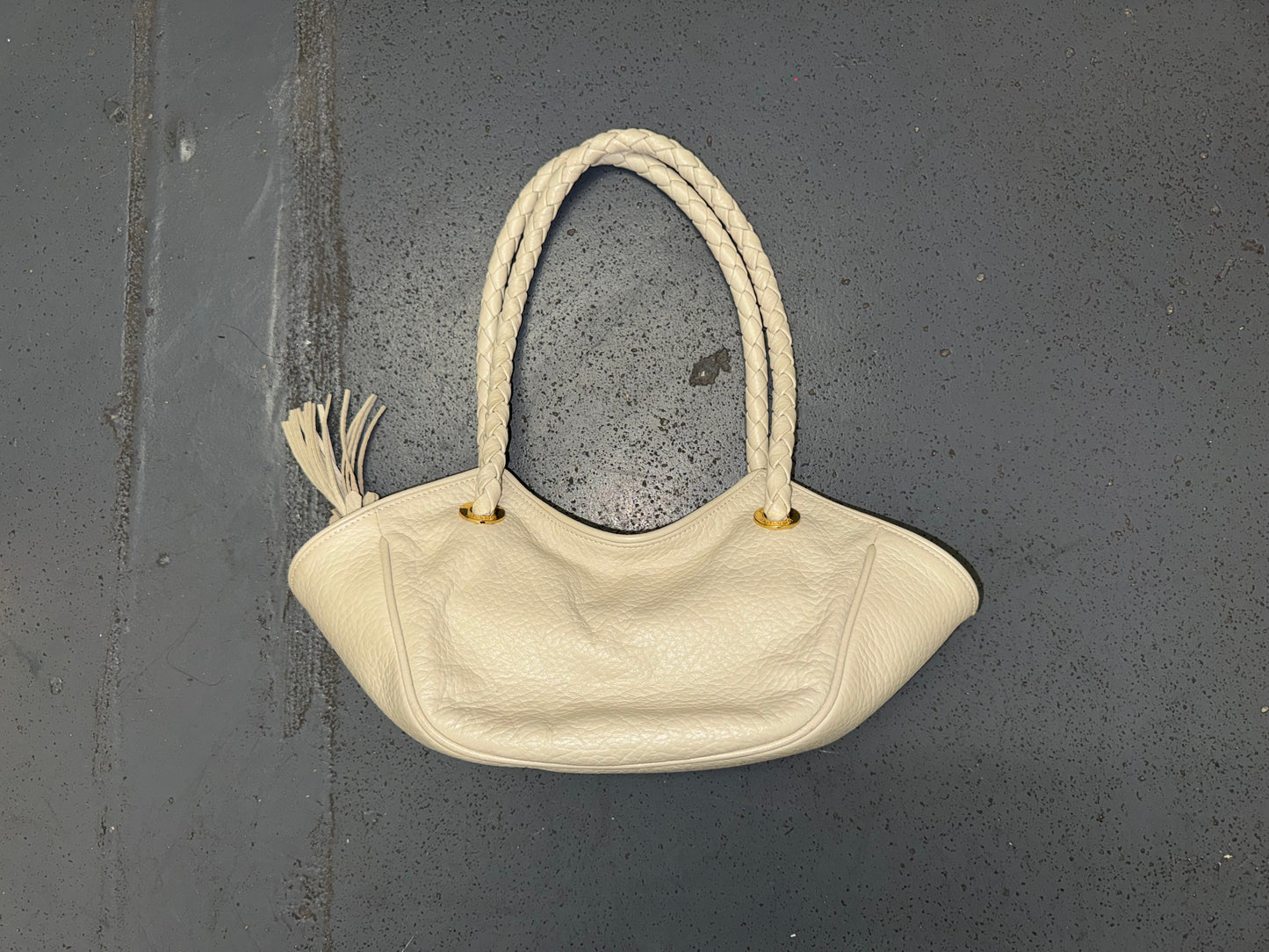 DESMO Grey Leather Small Shoulder Bag