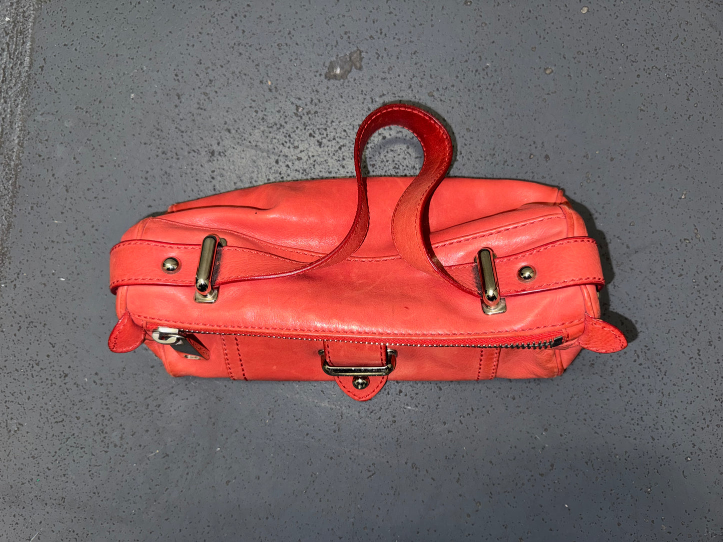 MARC JACOBS Red Leather Top Handle Bag