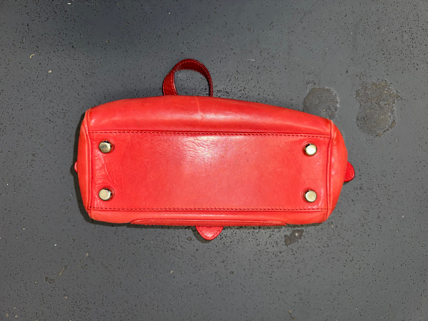 MARC JACOBS Red Leather Top Handle Bag