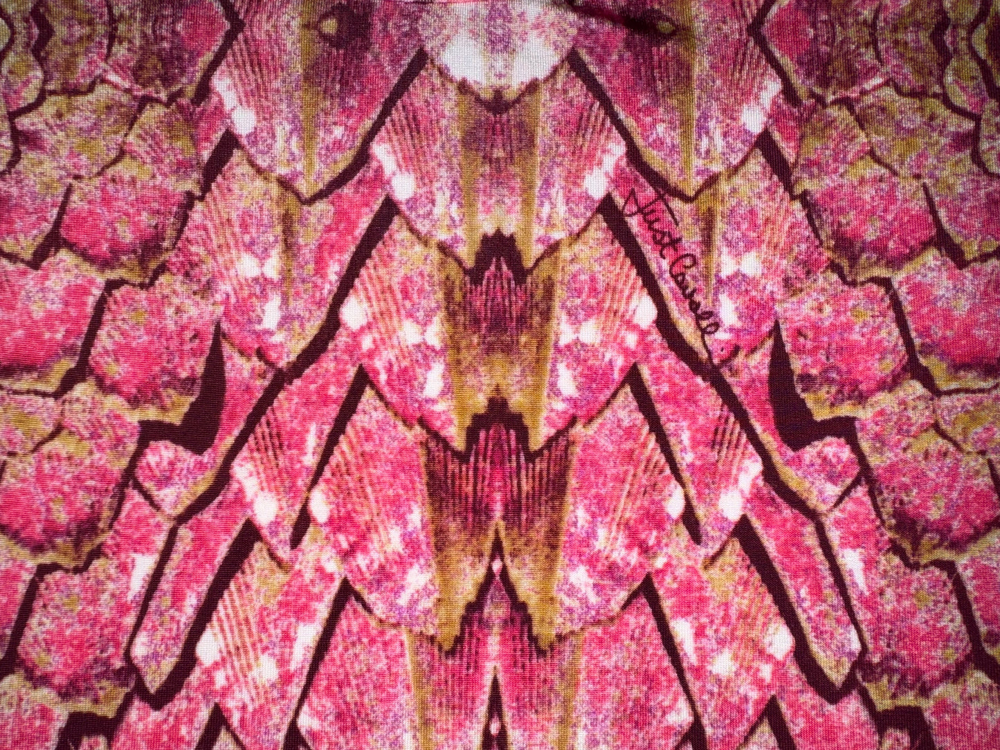 JUST CAVALLI Pink Snakeskin 3/4 Sleeve Top