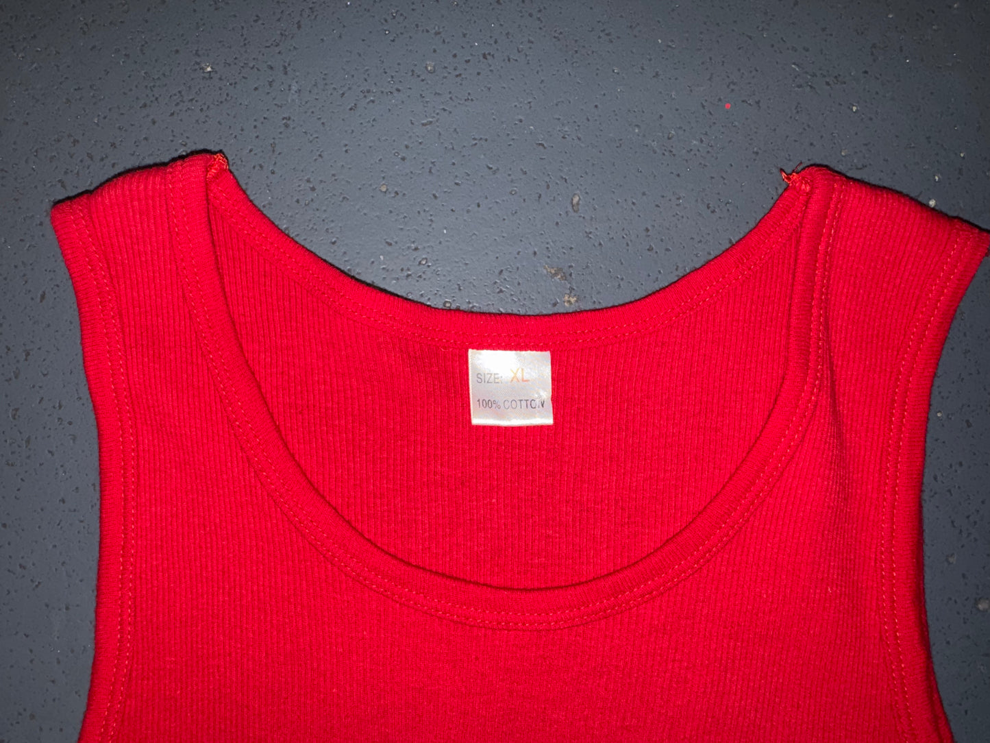 Red Ribbed Tank Top with Babygirl Logo