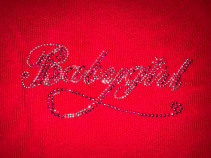 Red Ribbed Tank Top with Babygirl Logo