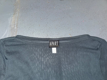 Grey Mesh 3/4 Sleeve Top