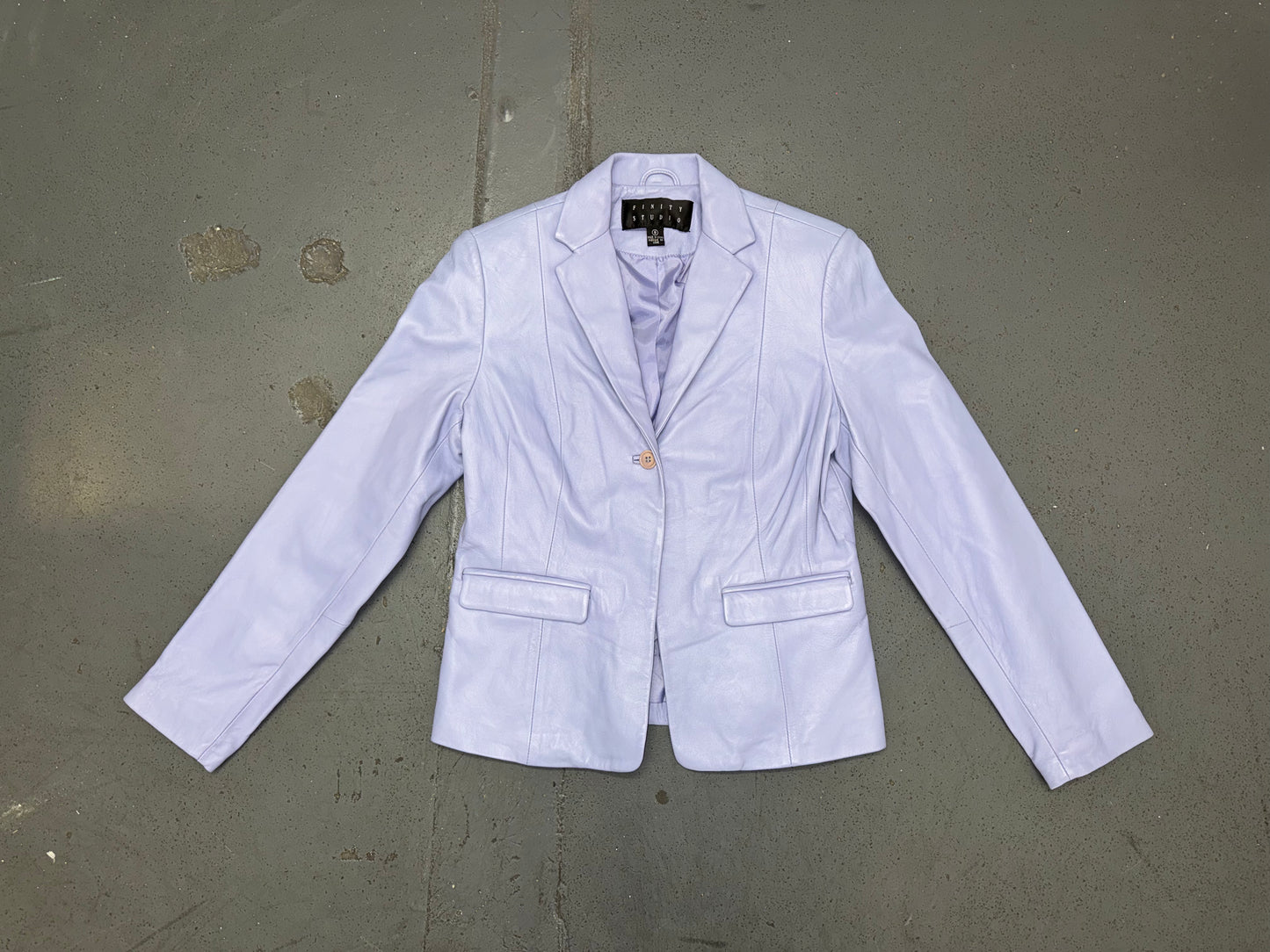 Lavender Leather Blazer Jacket