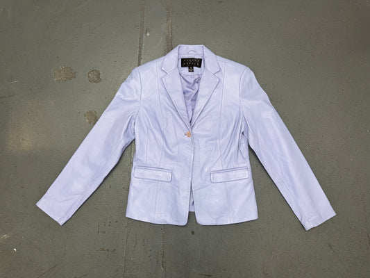 Lavender Leather Blazer Jacket