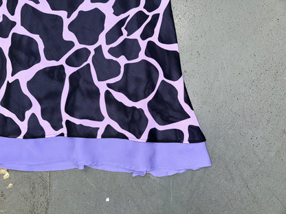 TESSUTO Black and Purple Animal Print Midi Slip Dress